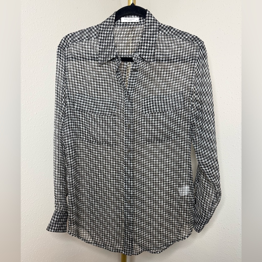 Equipment Femme Houndstooth Silk‎ Blouse